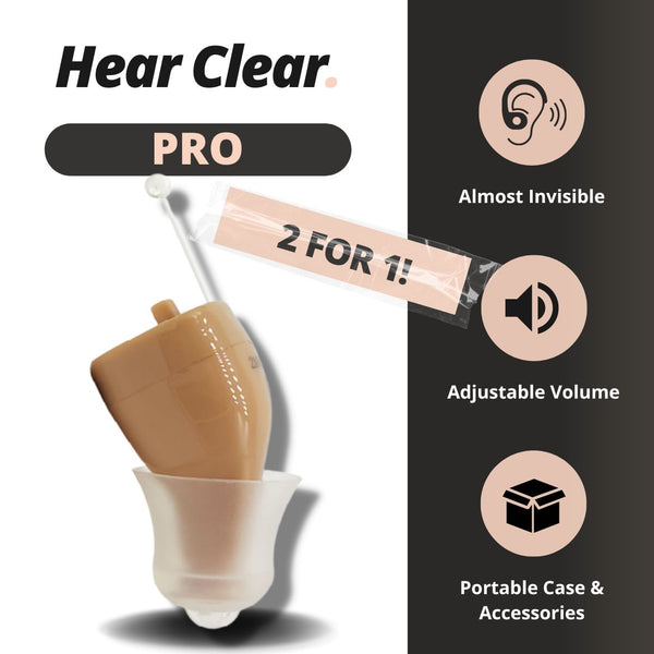 Hear Clear Pro Invisible (ITC) Hearing Aid Free Shipping Hear Clear